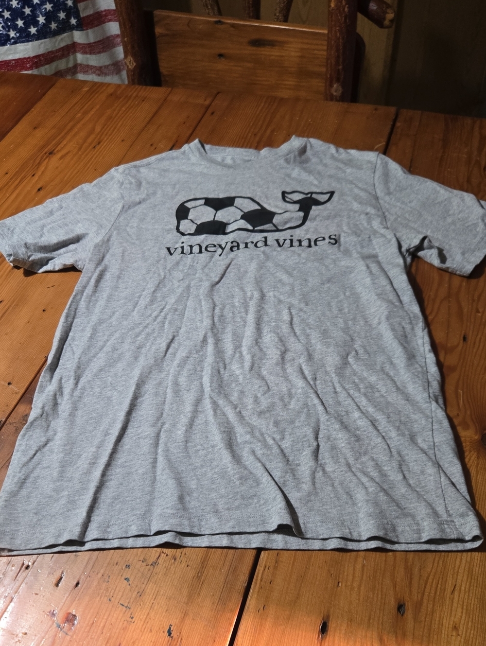 Vineyard Vines Gray Whale Logo Short Sleeve Tee Sz Xl Soccer